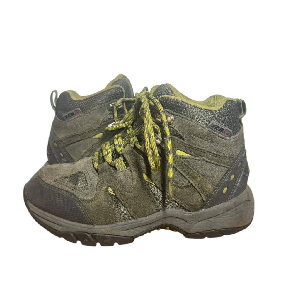 L.L.Bean Kid's 4 Youth Waterproof Trail Model Hiker TEK 2.5 Boot Gray Green Camp